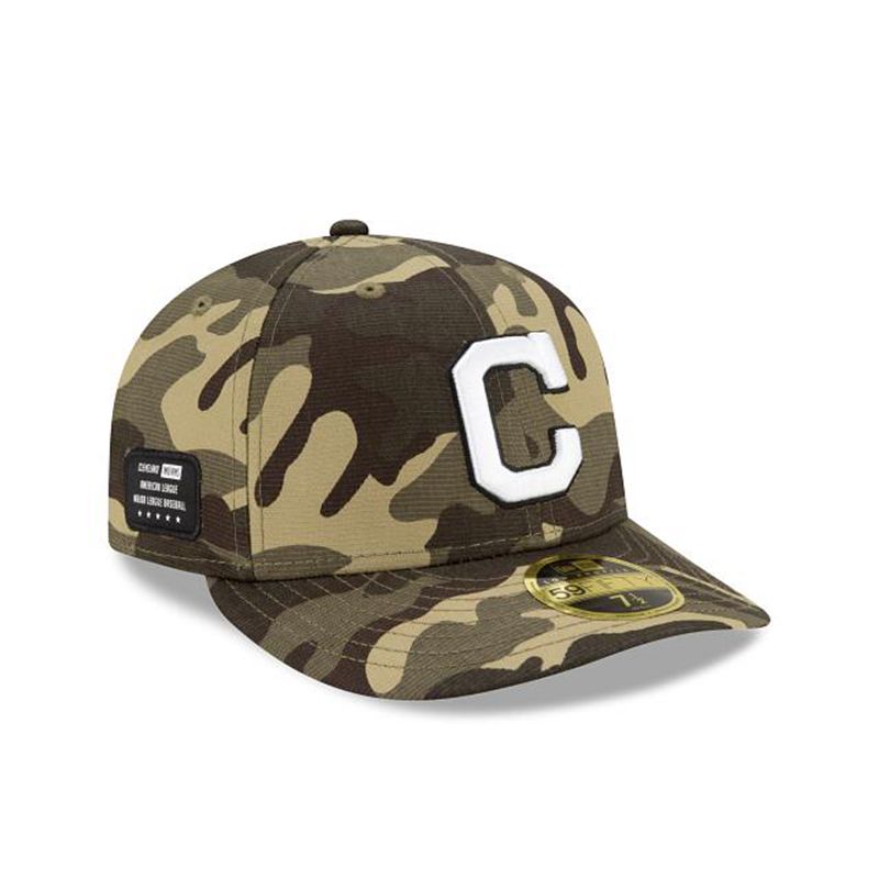 MLB Cleveland Indians Armed Forces Weekend Low Profile 59Fifty Fitted (DRN8064) - Green New Era Caps